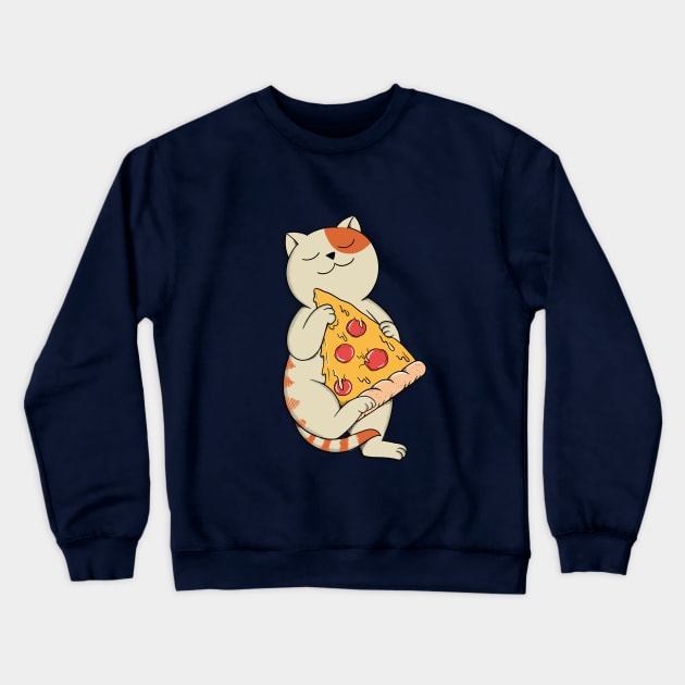 Cat and Pizza Crewneck Sweatshirt by coffeeman